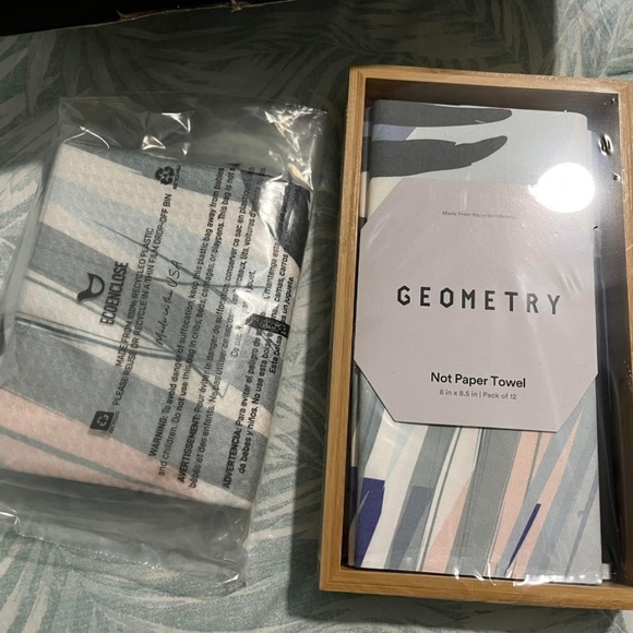 Geometry Kitchen Towel, Not Paper Towel Set and Holder - Picture 1 of 2